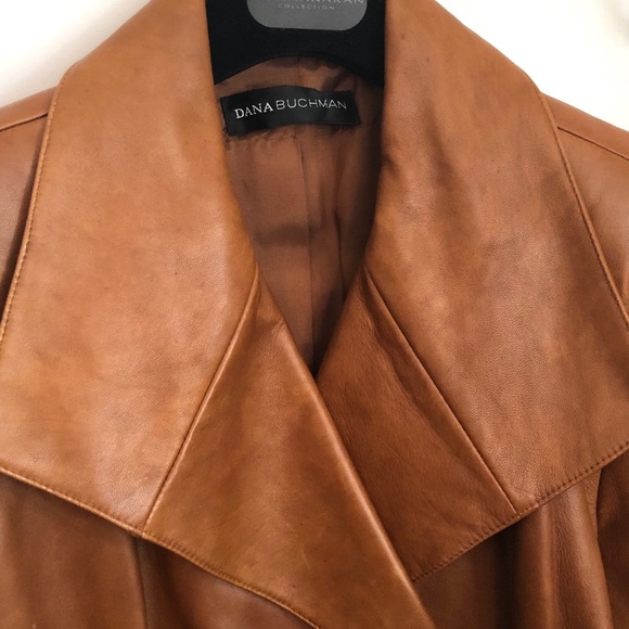 Dana Buckman Cognac/Camel Leather Jacket - Picture 2 of 7